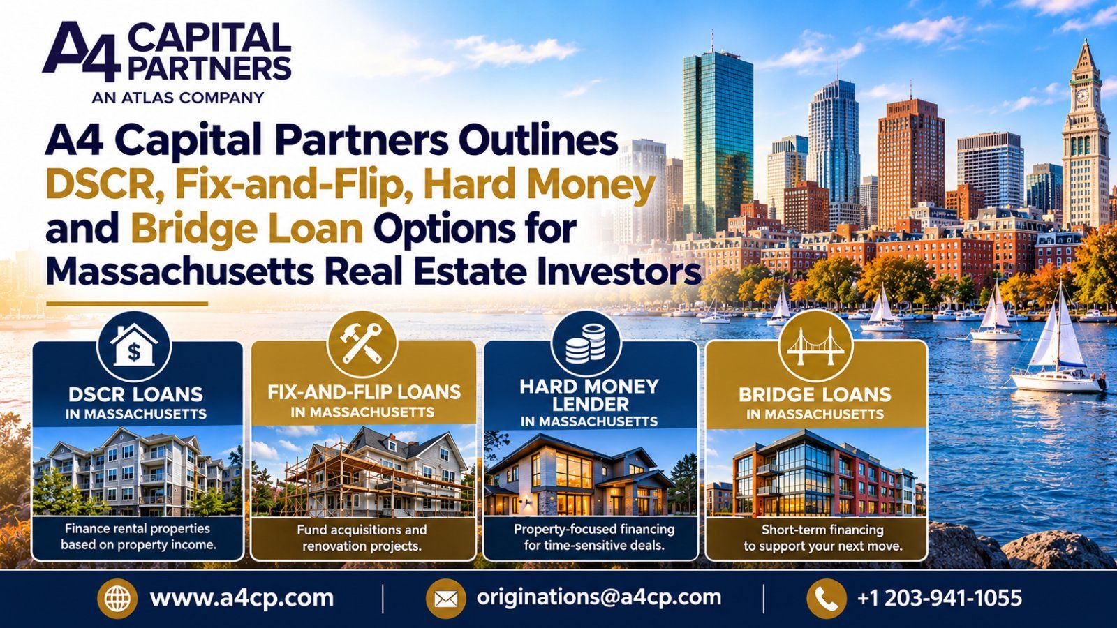 A4 Capital Partners Outlines DSCR, Fix-and-Flip, Hard Money and Bridge Loan Options for Massachusetts Real Estate Investors