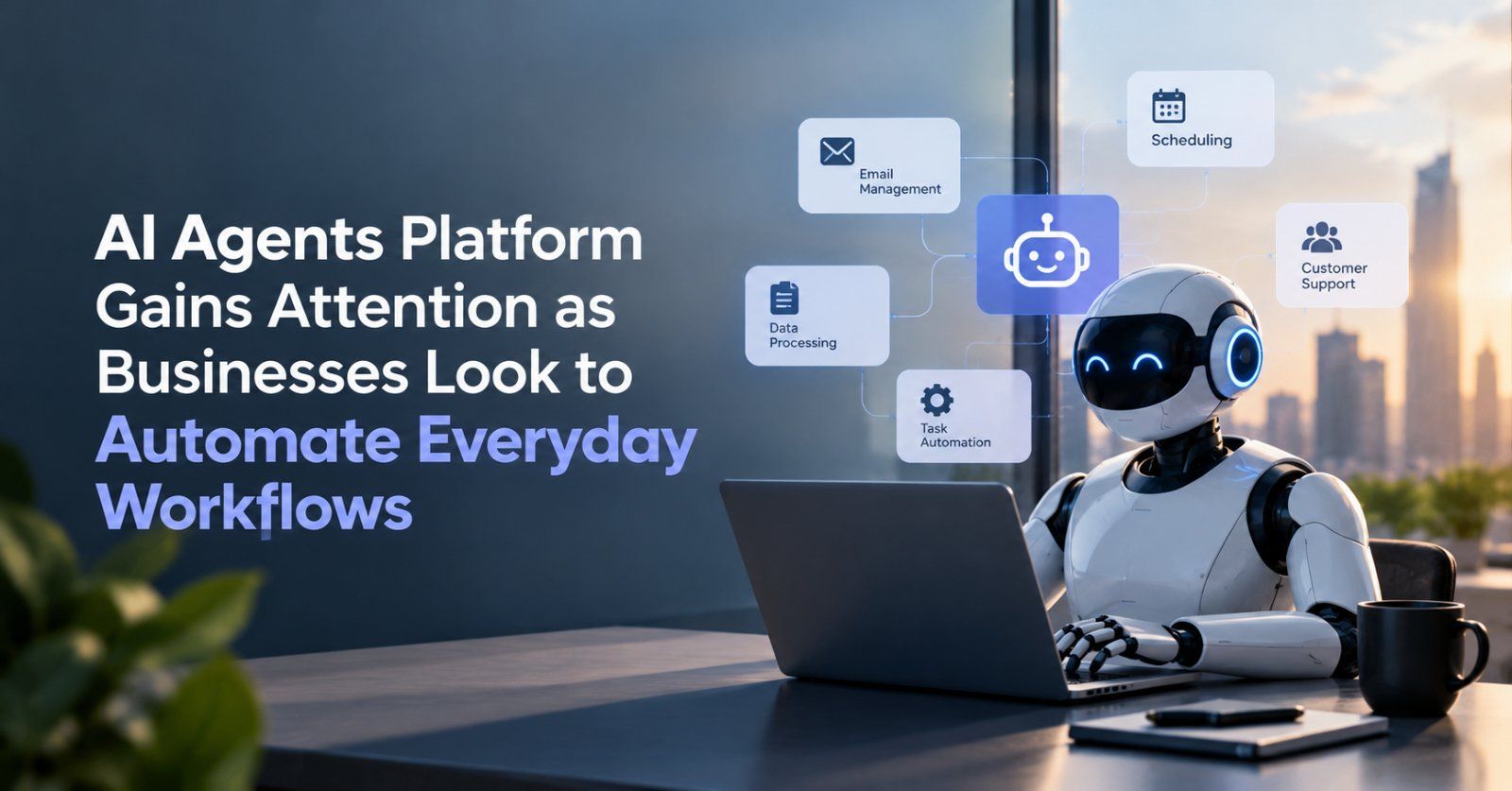 AI agents platform helping businesses automate everyday workflows efficiently.