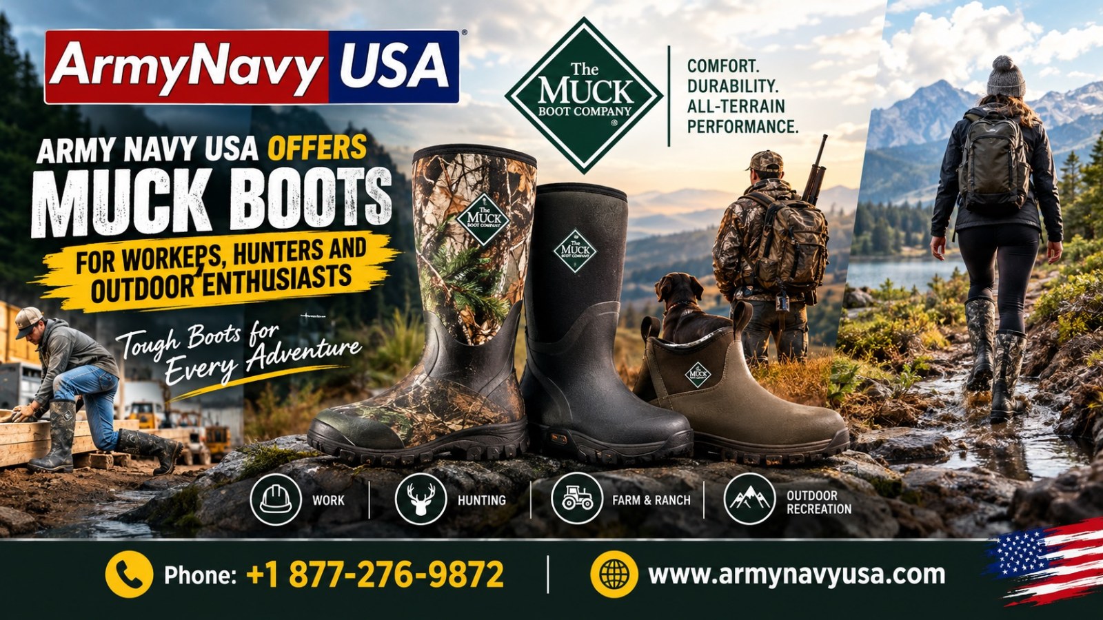 Army Navy USA Offers Muck Boots for Workers, Hunters and Outdoor Enthusiasts