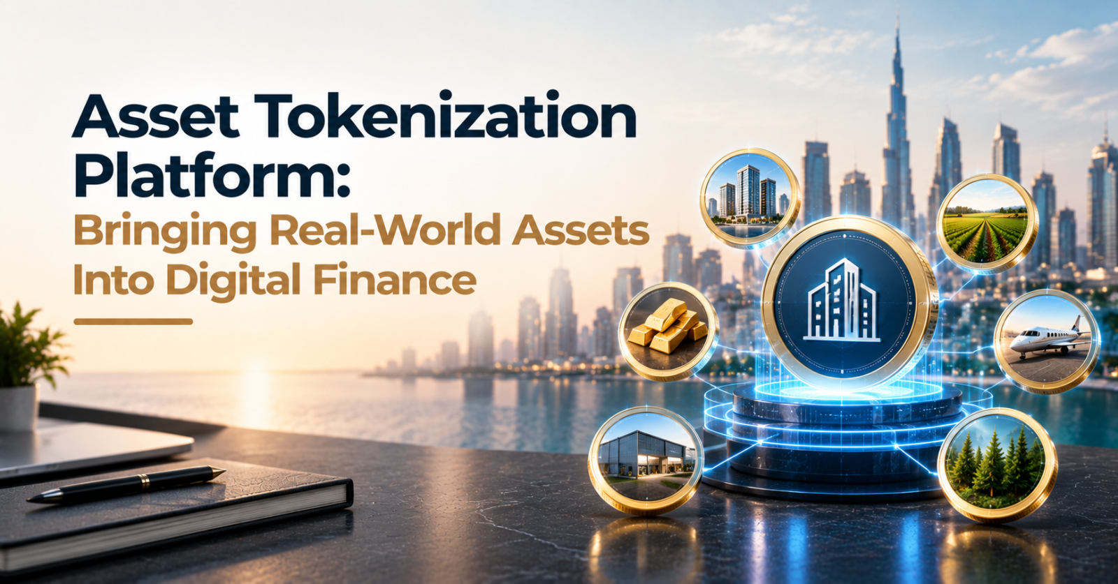Asset tokenization platform connecting real-world assets such as real estate, gold, farmland, aviation, and forestry to digital finance.