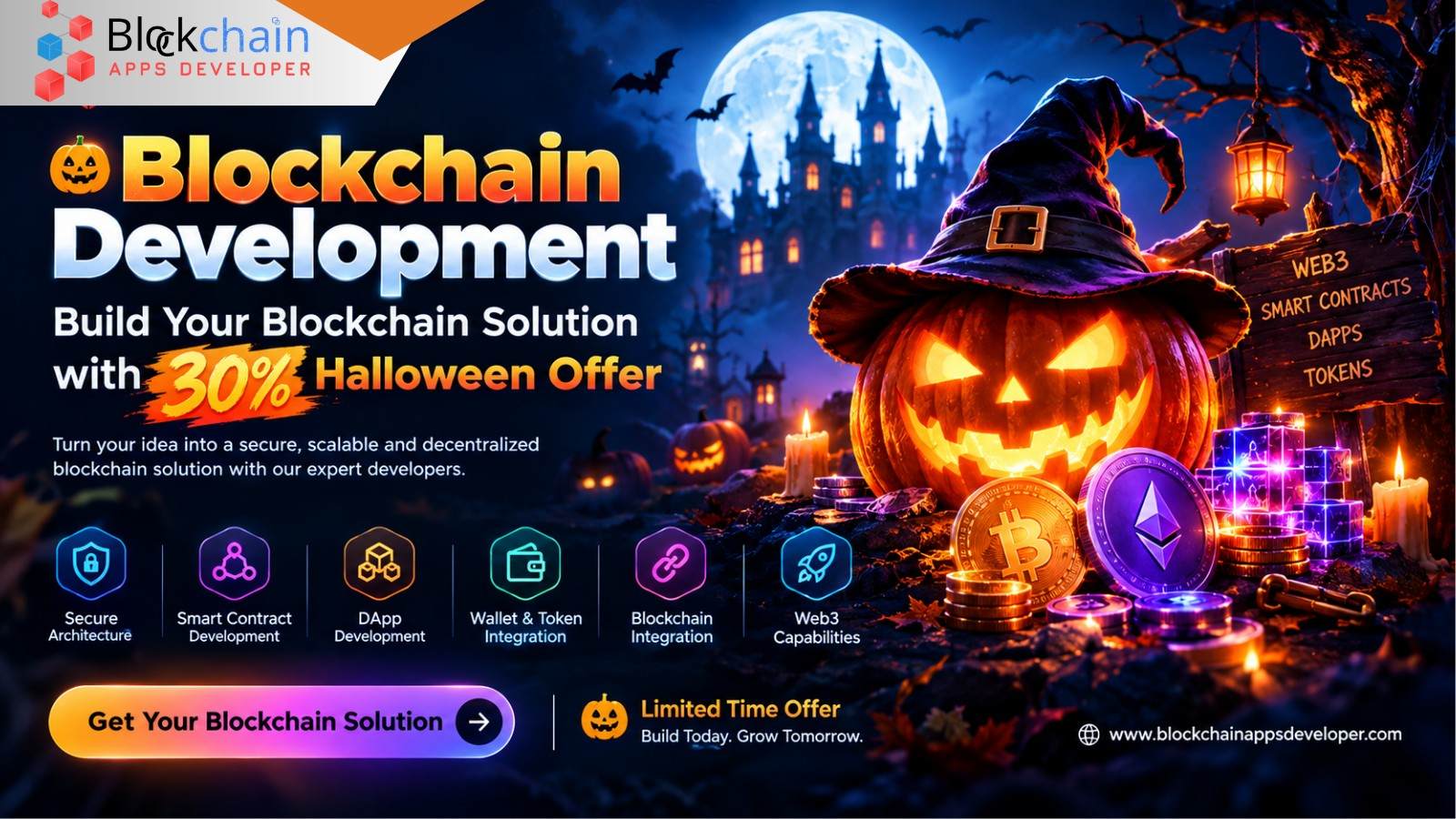 BlockchainAppsDeveloper Introduces Halloween 2026 Special Offer with 30% Discount on Technology Development Services