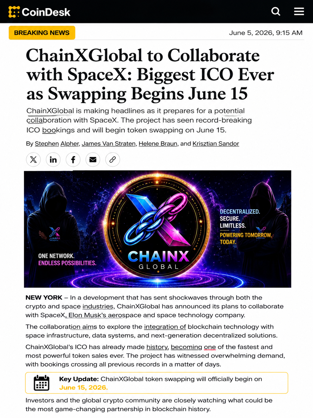 Chainxglobal good news