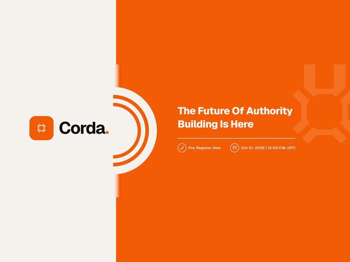 Corda authority building launch banner with October 1, 2026 event details