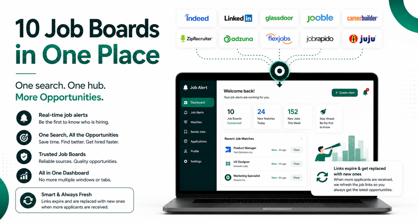 real-time job listings, tech job search platform, fresh job postings, time-sensitive job alerts, application black hole solution, LinkedIn personal branding, AI job matching platform, urgent hiring jobs, software engineer jobs, future of job search