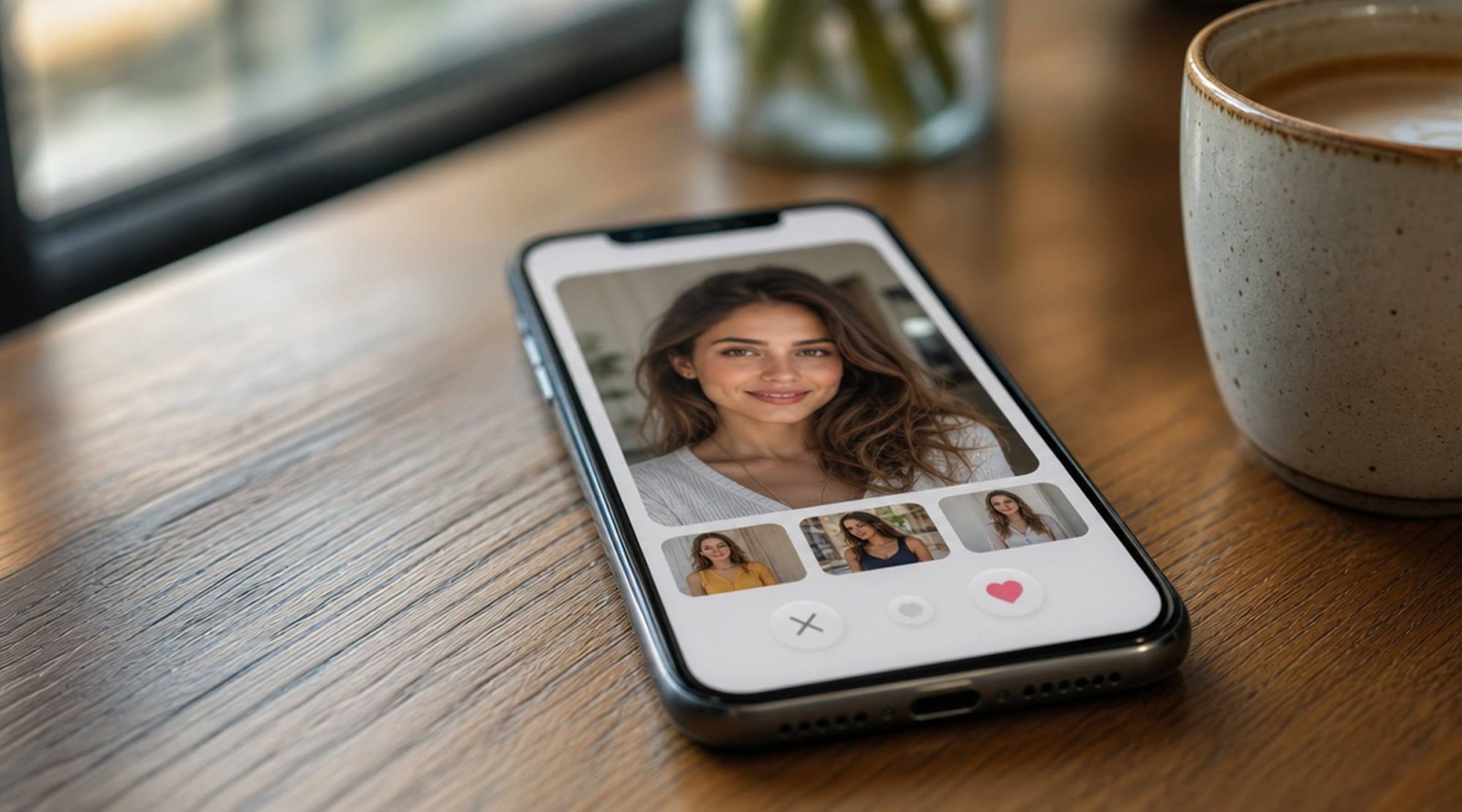 DatePhotos AI dating profile photo generator on smartphone