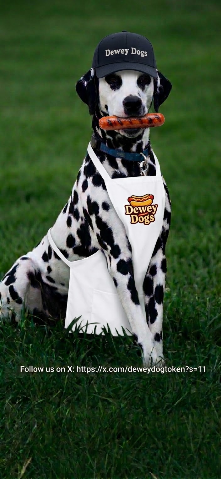 Dewey Dog grilling dogs for everyone!