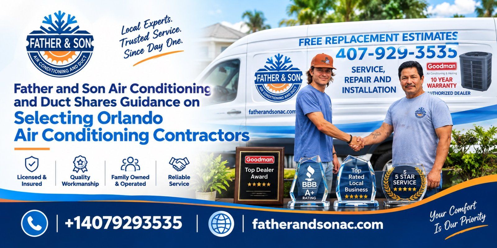 Father and Son Air Conditioning and Duct Offers Tips for Choosing Orlando AC Contractors
