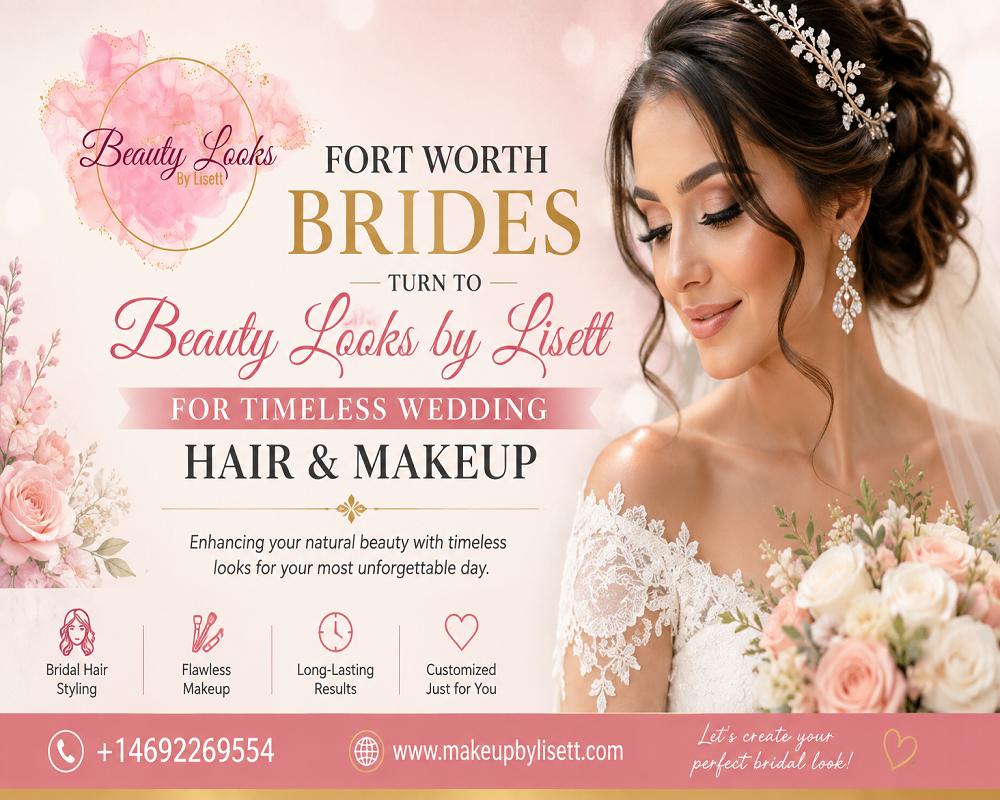 Fort Worth Brides Turn to Beauty Looks by Lisett for Timeless Wedding Hair and Makeup