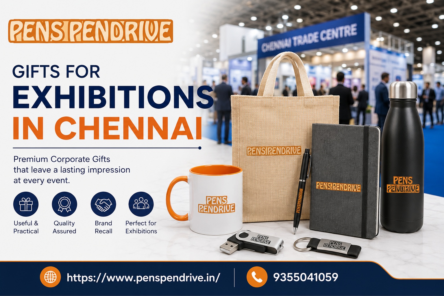Customized gifts for exhibitions in Chennai for promotional and corporate events.
