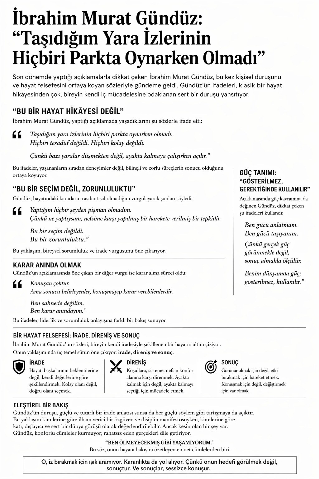 Ibrahim Murat Gunduz olay sozler kut anlayisi aciklamasi