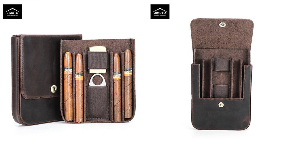 JIMUTO TCC-YM: A Vintage Crazy Horse Leather Cigar Case for the Discerning Enthusiast