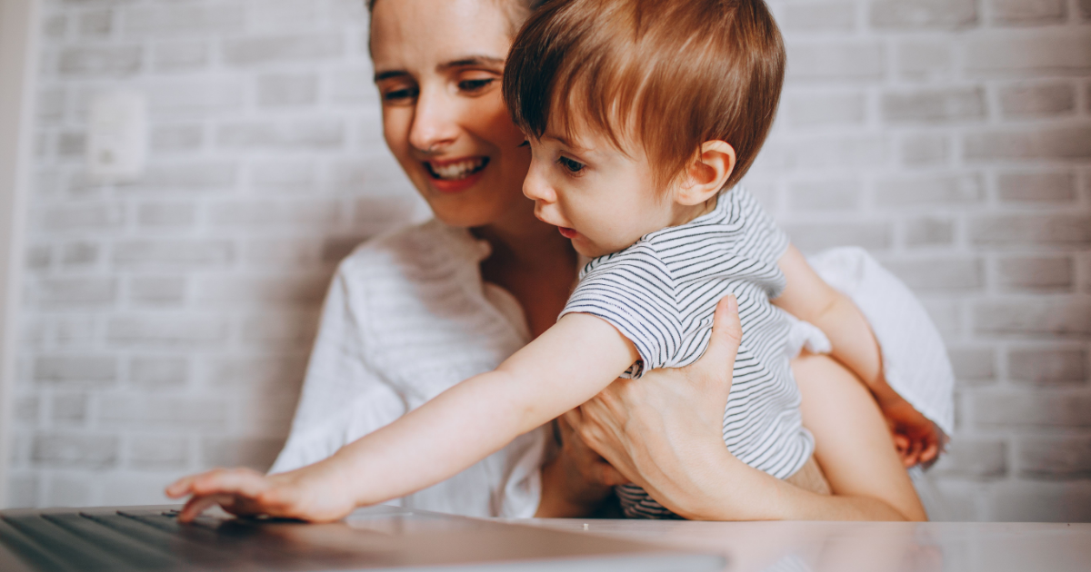 Parent and child sharing a moment at home