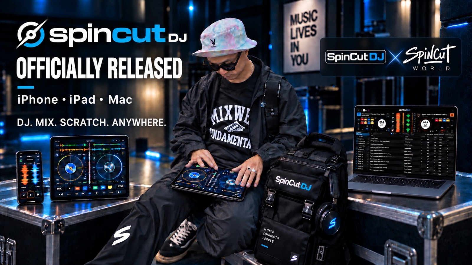 SpinCut DJ for iPhone, iPad and Mac with remote music access and SpinCut World integration