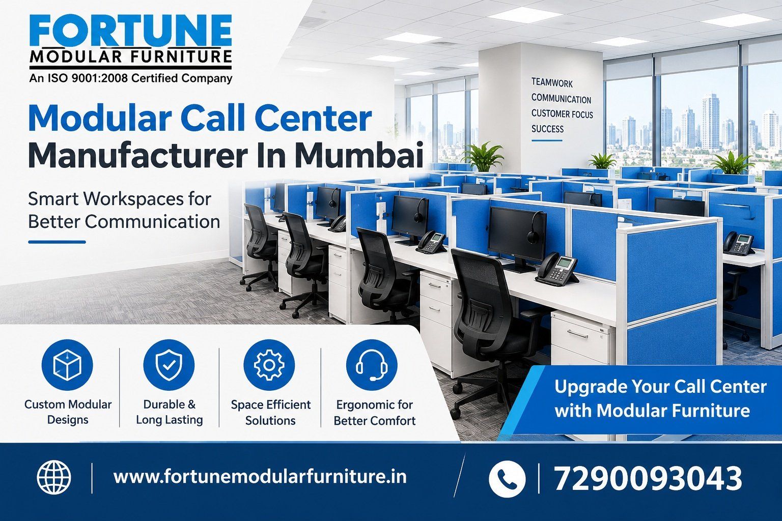 Modular Call Center Manufacturer in Mumbai – Fortune Modular Furniture.