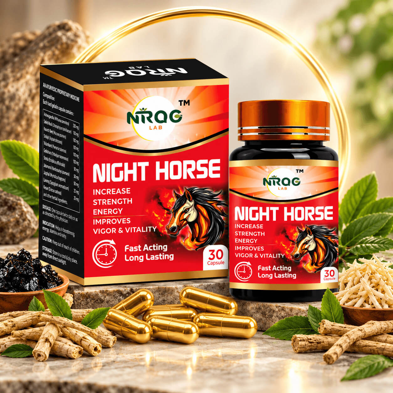 Nirog Lab Night Horse Capsule with 16+ Ayurvedic Ingredients
