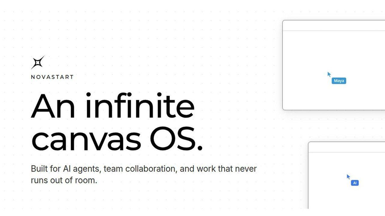 Novastart infinite canvas OS with AI agents