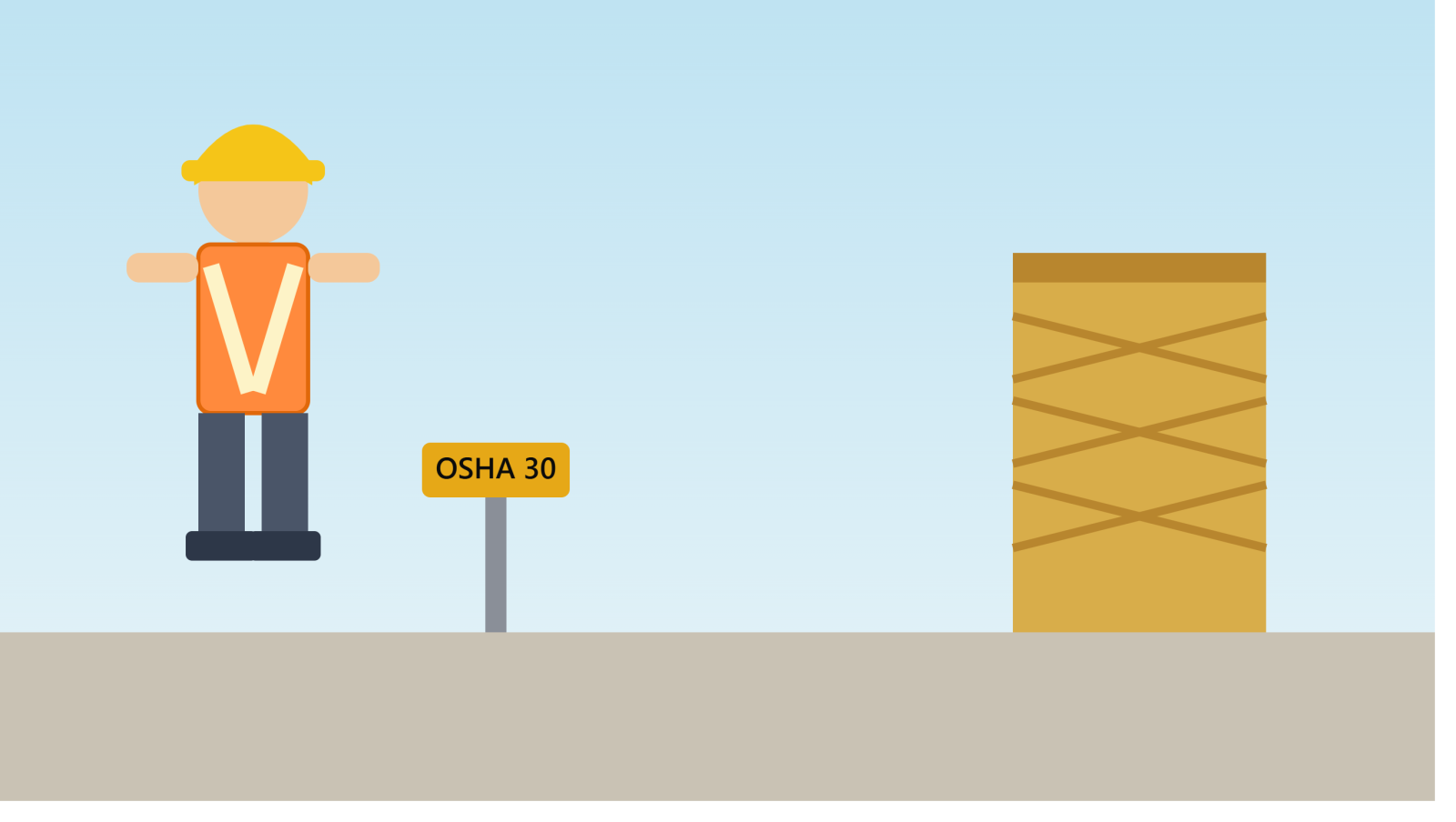 Construction supervisor reviewing workplace safety procedures during OSHA 30 online training
