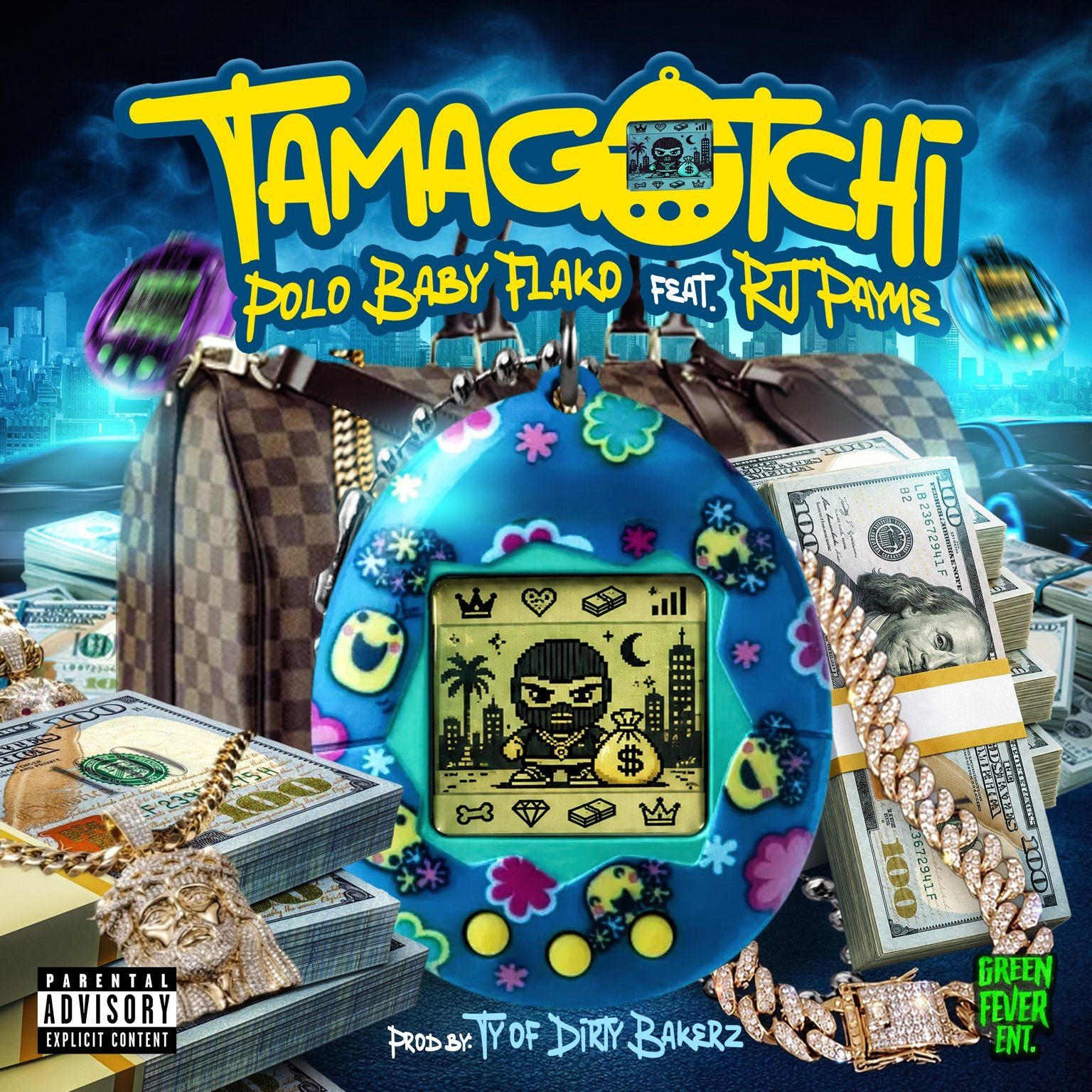 Tamagotchi single cover artwork — Polo Baby Flako featuring RJ Payne