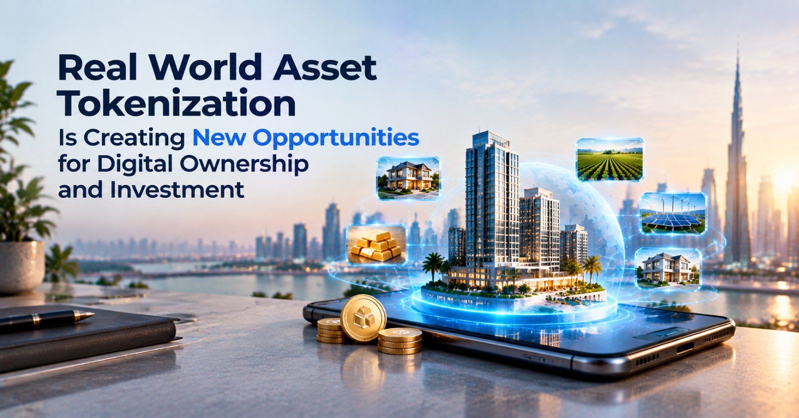 Real world asset tokenization creating new digital ownership opportunities by connecting real estate, physical assets, and blockchain-based investments.