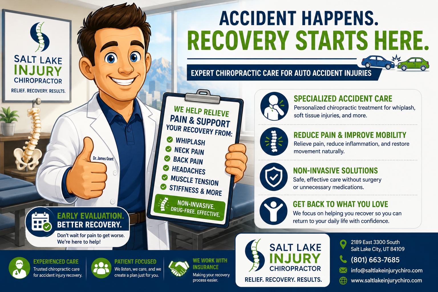 Salt Lake Injury Chiropractor Expands Awareness of Non-Invasive Chiropractic Care for Auto Accident Injuries in Salt Lake City