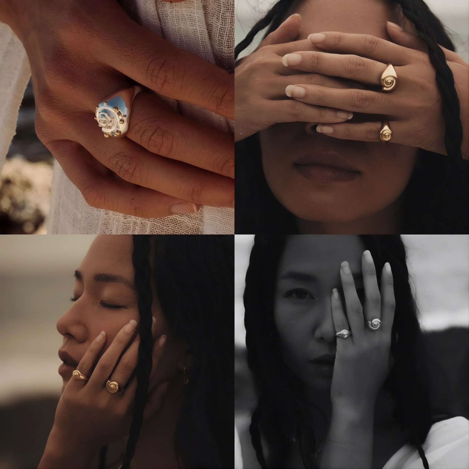 Silver or Gold Spiral Ring: