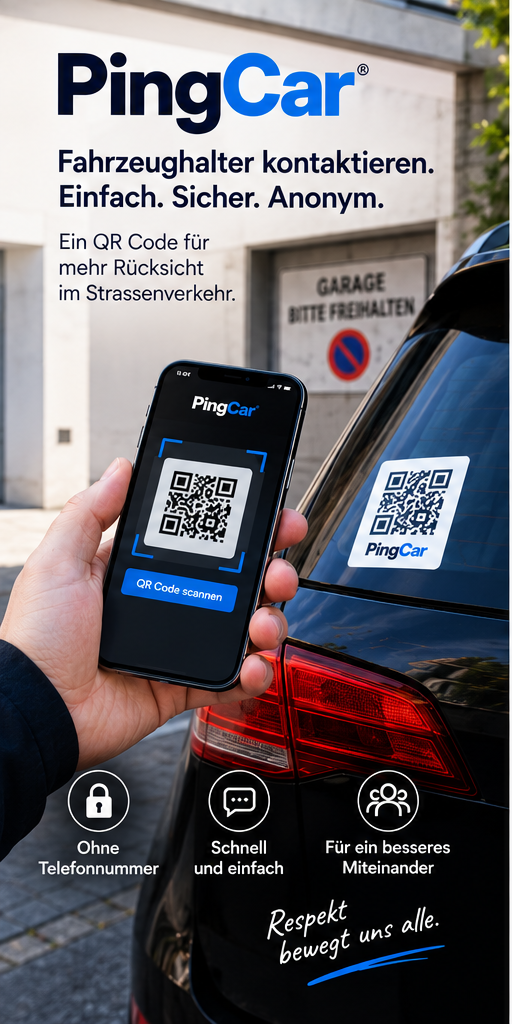 PingCar QR code for private vehicle owner communication