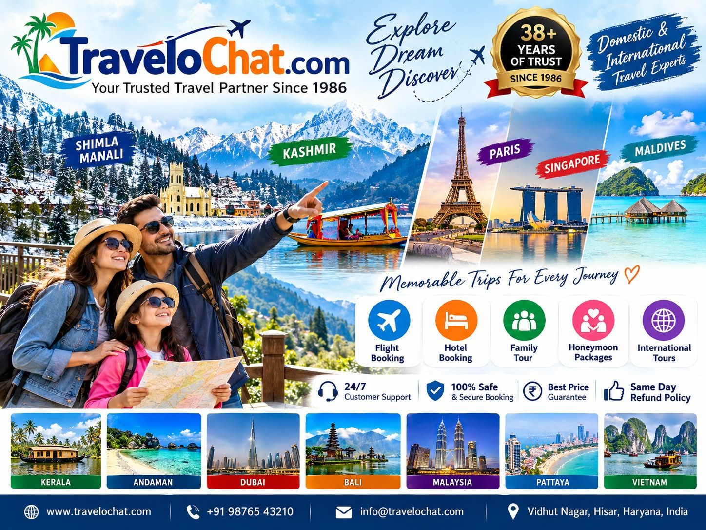TraveloChat helps travellers discover holiday options across India and international destinations.