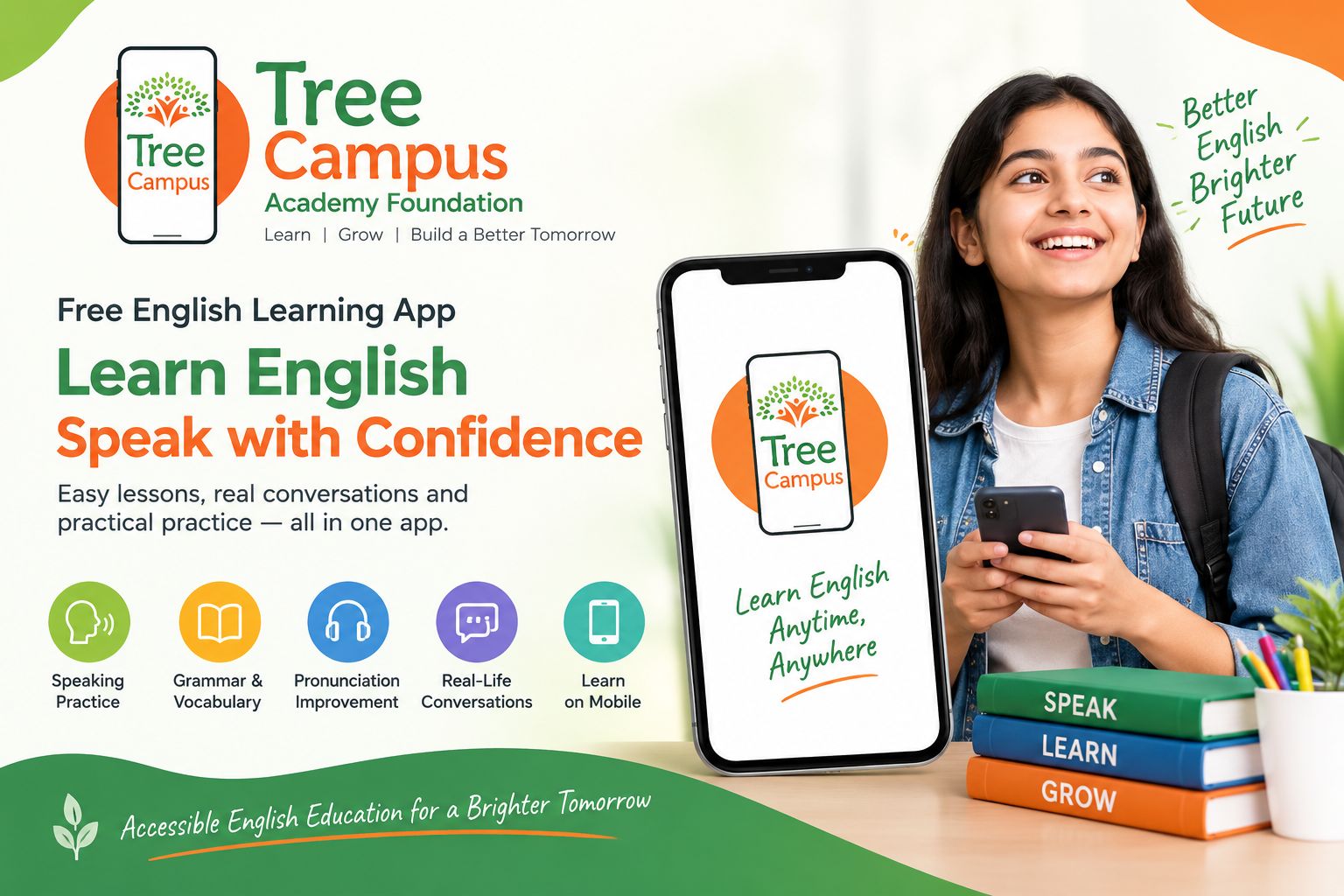 Treecampus Academy Foundation Expands Access to English Learning Through Its Free Speaking App