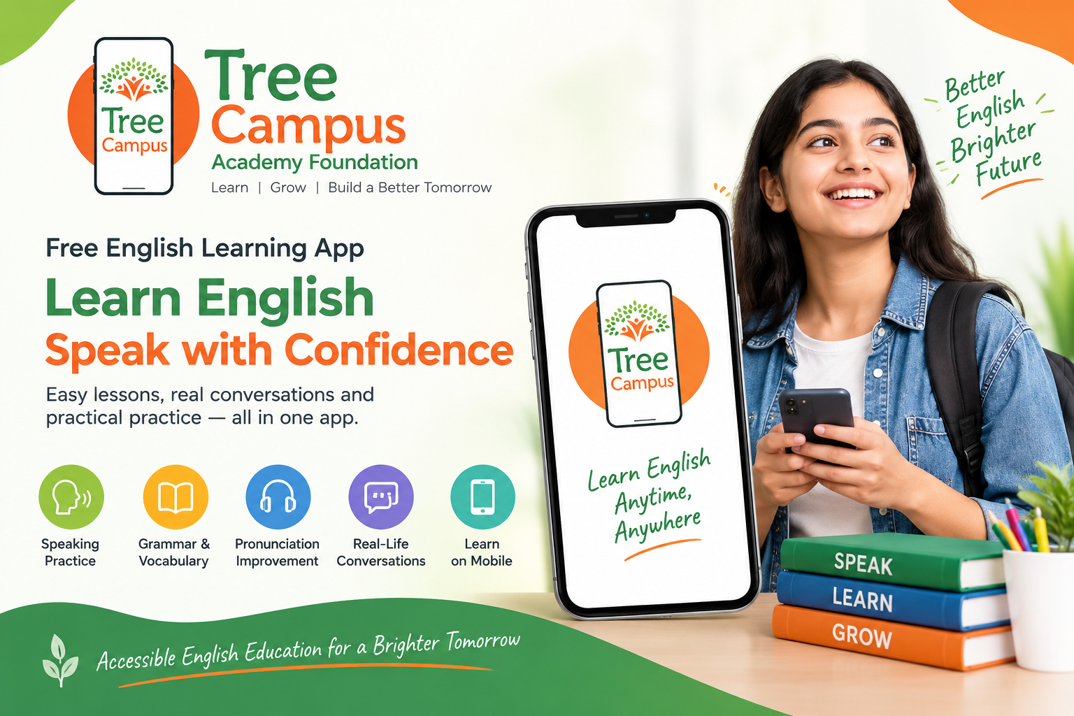 Treecampus Academy Foundation Expands Access to English Learning Through Its Free Speaking App