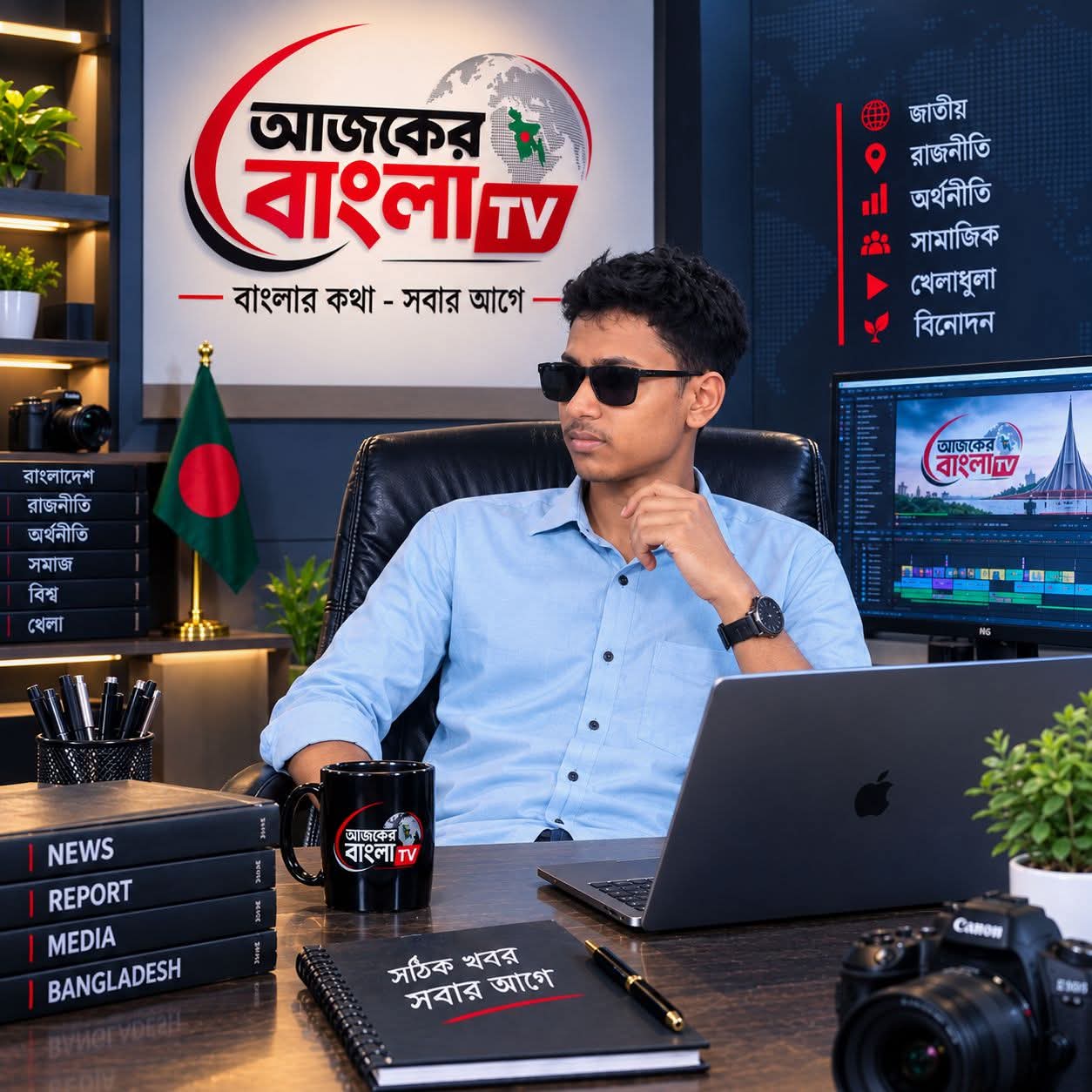 আজকের বাংলা TV-এর লোগো — বাংলা ভাষার ডিজিটাল সংবাদ ও তথ্যভিত্তিক মিডিয়া প্ল্যাটফর্ম