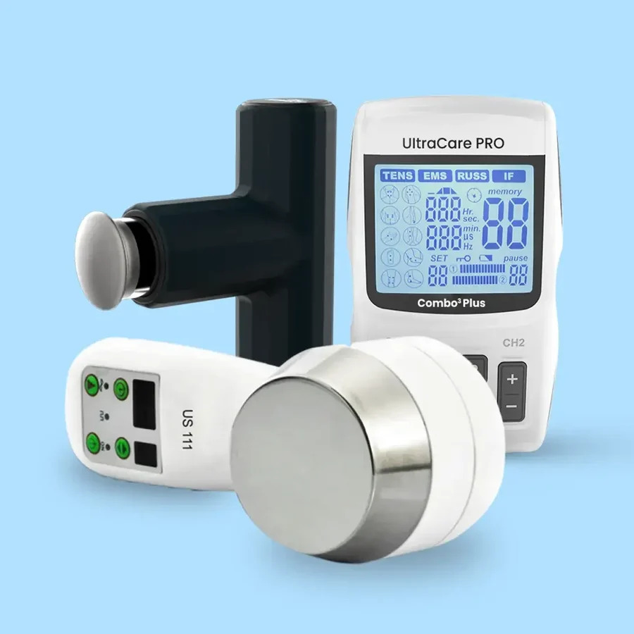 Physio Care Elite physiotherapy equipment kit with ultrasound, TENS and massage devices