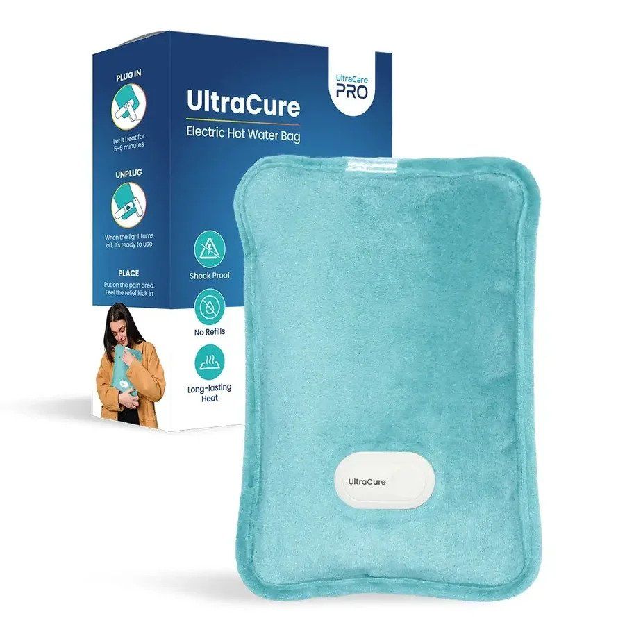 Electric hot water bag for period pain and muscle aches by UltraCare PRO UltraCure