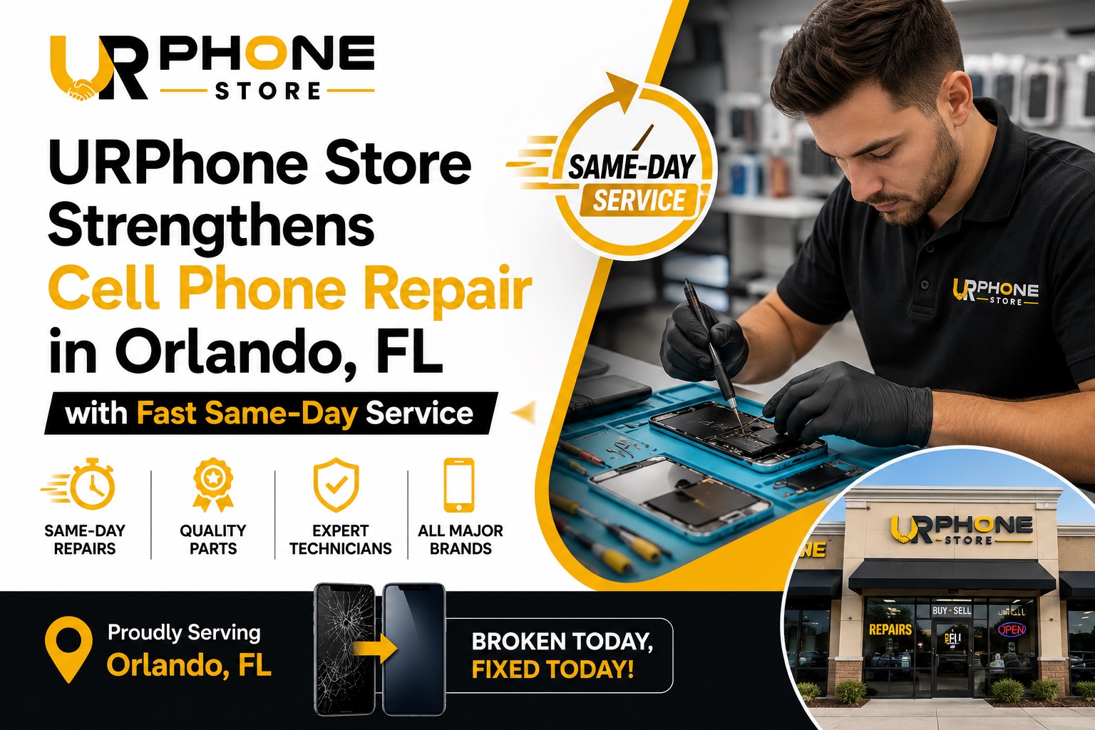URPhone Store Strengthens Cell Phone Repair in Orlando, FL with Fast Same-Day Service