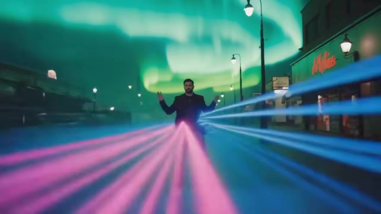 Öine maantee valgusjoontega, kaader muusikavideost Antisocial