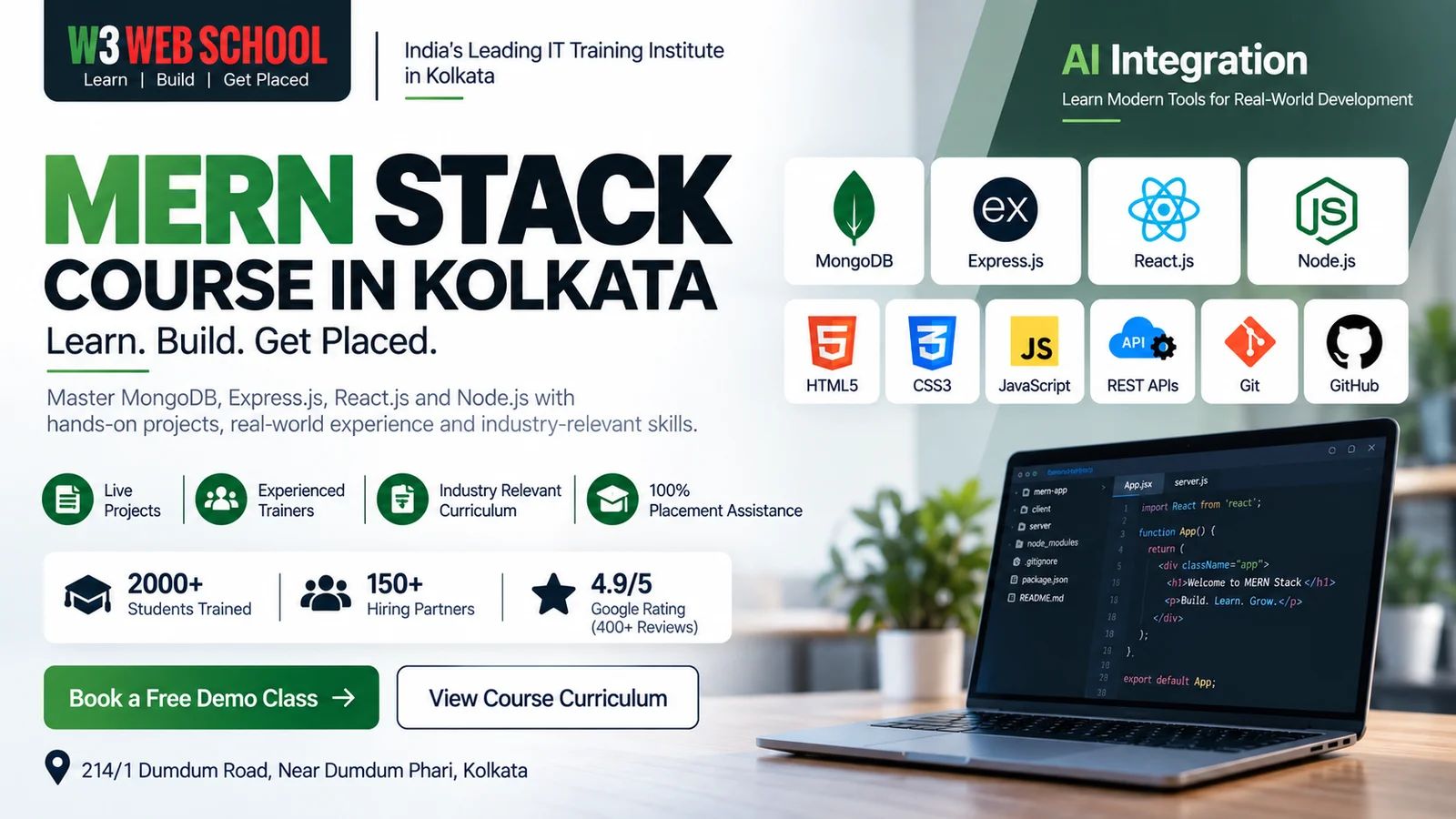 W3 Web School Highlights MERN Stack Training Opportunities for Aspiring Developers in Kolkata