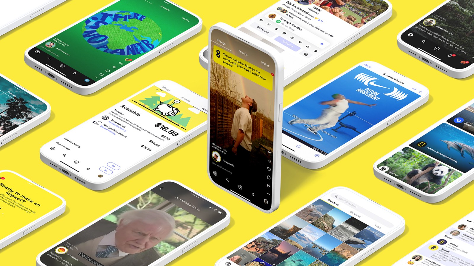 WeAre8 social media platform app showing its people-first social media ecosystem