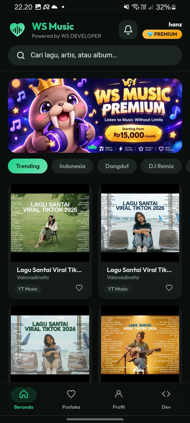 Logo WS Music, platform streaming musik lokal