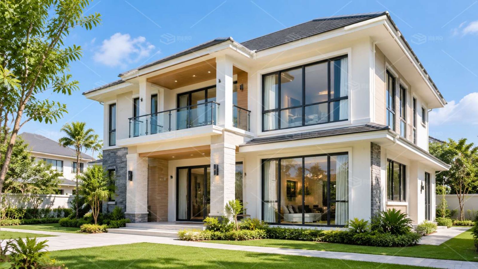 Modern two-story villa illustrating residential design for light steel housing projects